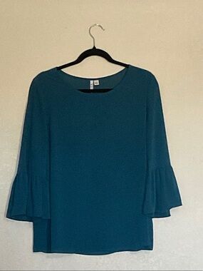 Elle Teal Scoop-Neck Blouse